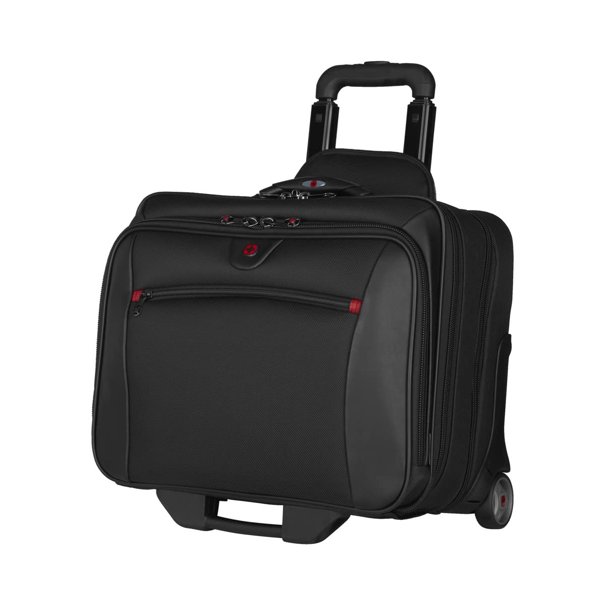 WENGER Potomac 2-TLG Laptop Trolley for up to a 17” Notebook, removable 15” Laptop Bag, 23 l, Women Men, Office Business Travel, Black, 600661