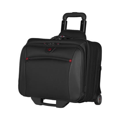 WENGER Potomac 2-TLG Laptop Trolley for up to a 17” Notebook, removable 15” Laptop Bag, 23 l, Women Men, Office Business Travel, Black, 600661