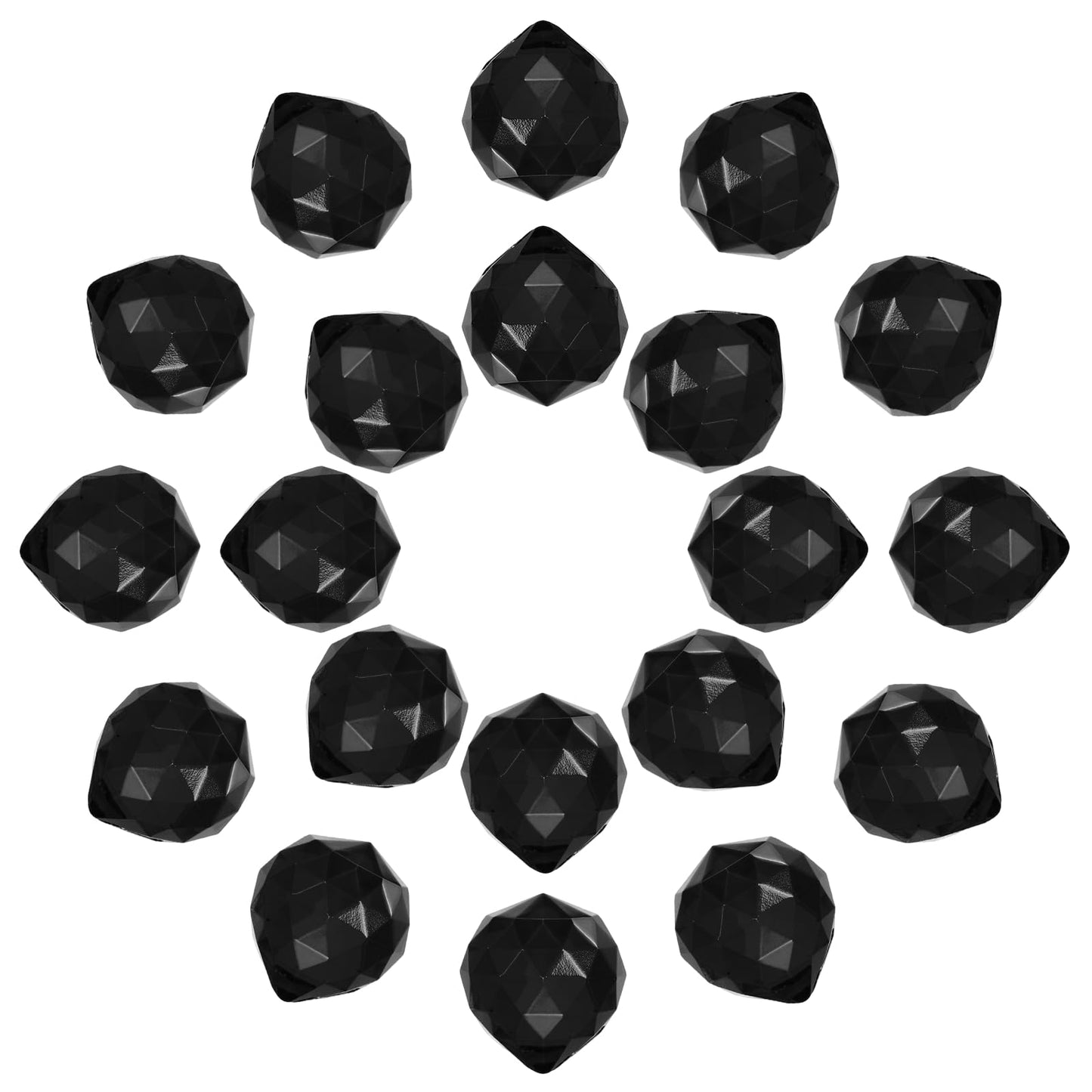 MECCANIXITY 20Pack Crystal Ball Prism, 20mm/0.8" Decorative Ball Sun Shine Catcher Suncatcher Beads for Chandelier Window Wedding Decoration Home Decor, Black