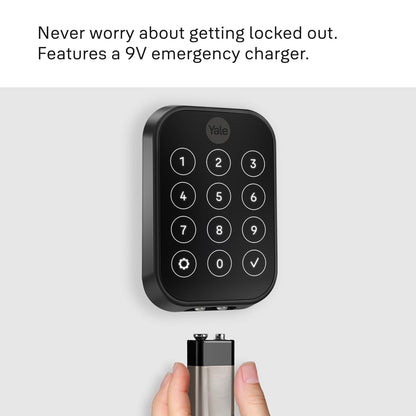 Yale Security Assure Lock 2 Deadbolt, Black Suede Keyed Smart Entry Door Lock with Wi-Fi Connected Keypad for Code Entry and Remote Access, YRD410-WF1-BSP