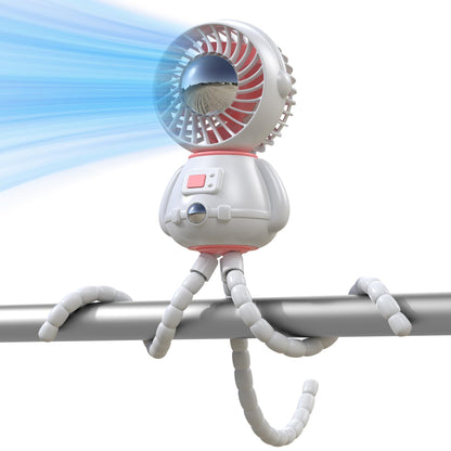 SLENPET Astronaut Portable Stroller Fan, Baby-Safe Clip-on with Detachable Flexible Tripod, Rechargeable Battery-Operated, 3-Speeds, 270° Rotation - Ideal for Car Seats, Cribs, Treadmills, Travel