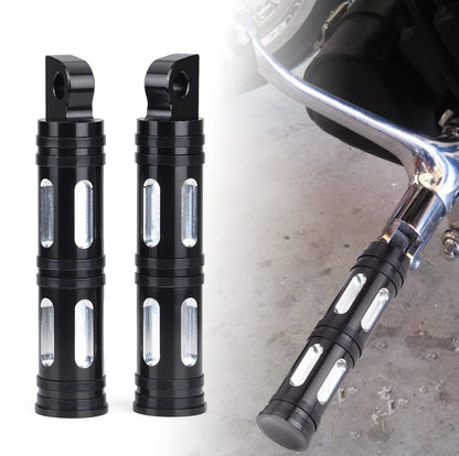 Goldfire 1 Pair Motorcycle Foot Pegs CNC Cut Male Front & Rear Foot Pegs Foot Rests Motorcycle Passenger Pedals Compatible with Harley Sportster, Dyna, Road King (Black)