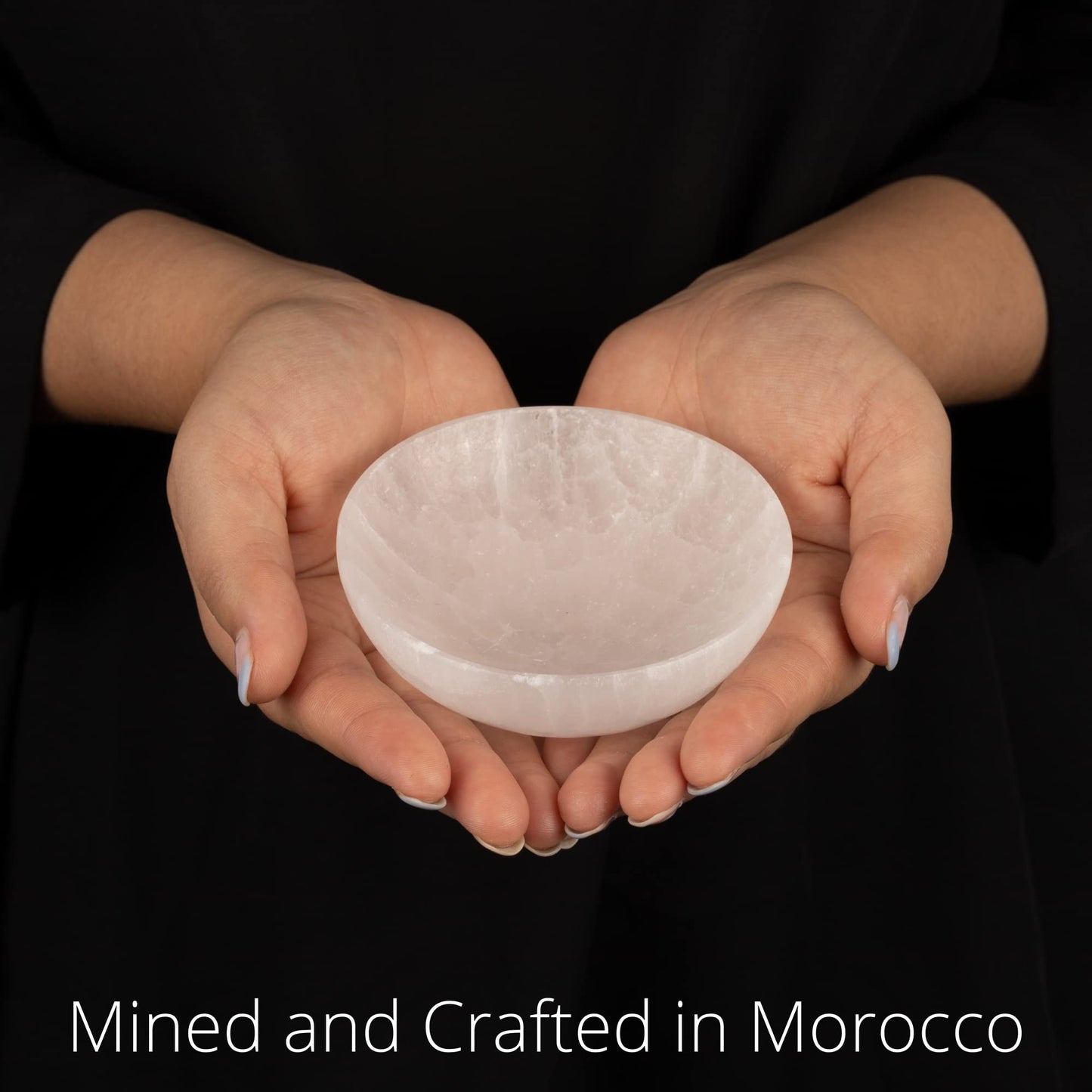 Selenite Bowl for Crystals Charging – 4" Selenite Crystal Bowl – Mined & Crafted in Morocco – Ideal for Cleansing & Recharging Crystals & Healing Stones - Protection Crystals - Spiritual Gift & Decor