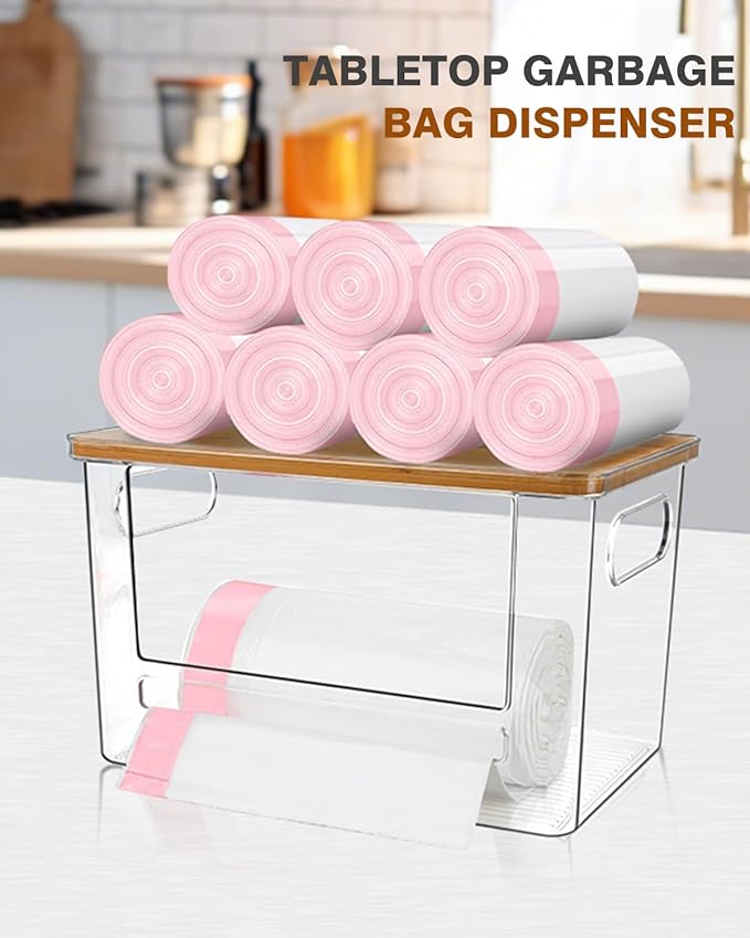Trash Bag Dispenser 2 Pack, Acrylic Garbage Bags Dispenser