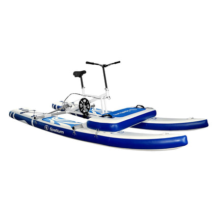 Spatium Fishing Water Bikes 2.0,Pedal Drive Water Bike Inflatable Float Adults & Youth Fishing/Cruise on Water More Stable+Mat Dark Blue Water Bikes for Lake