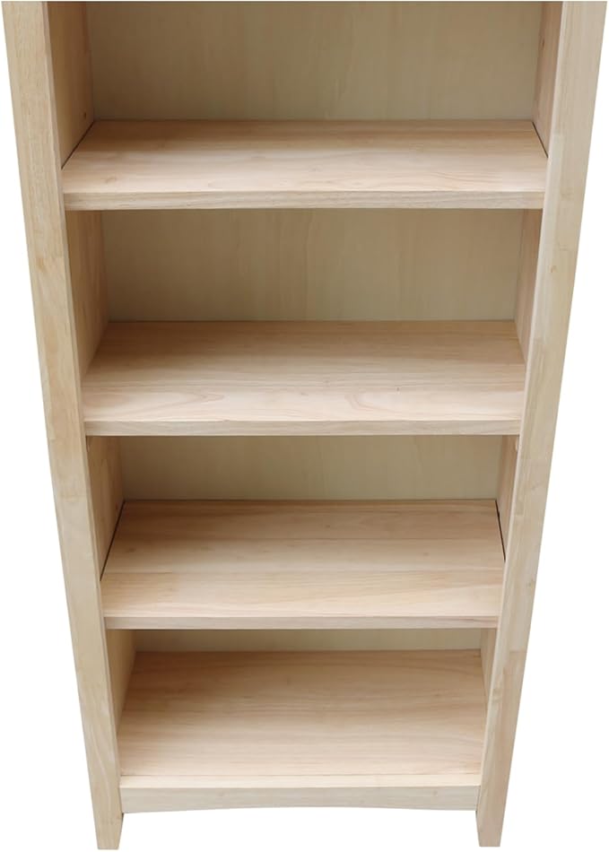 International Concepts Narrow Shaker Bookcase, 60-Inch High, Small Space
