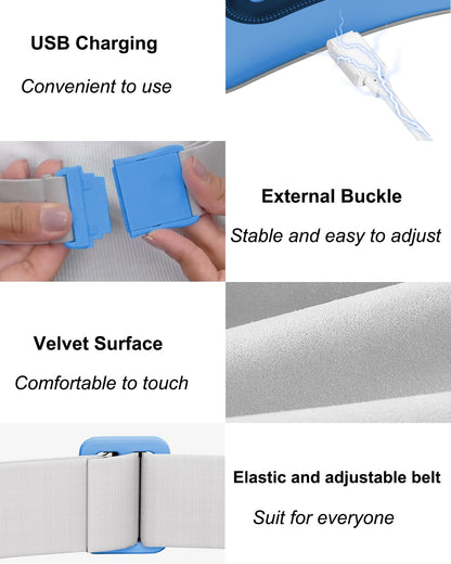 Electric Heating Pad, Portable Cordless Menstrual Heating Pad with 4 Heat Levels and 4 Massage Modes, Fast Large Heating Belly Wrap Belt for Cramps, Back Pain Relief Gifts for Women Girls Her(Black)