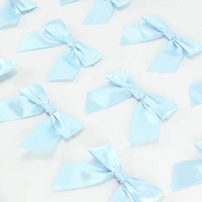 AIMUDI Blue Bows for Baby Shower 4.5" Pre-Tied Baby Blue Bows with Twist Ties Light Blue Ribbon Bows for Crafts Premade Bows for Gift Wrap Christmas Tree Wedding Decor Gender Reveal Party - 36 PCs