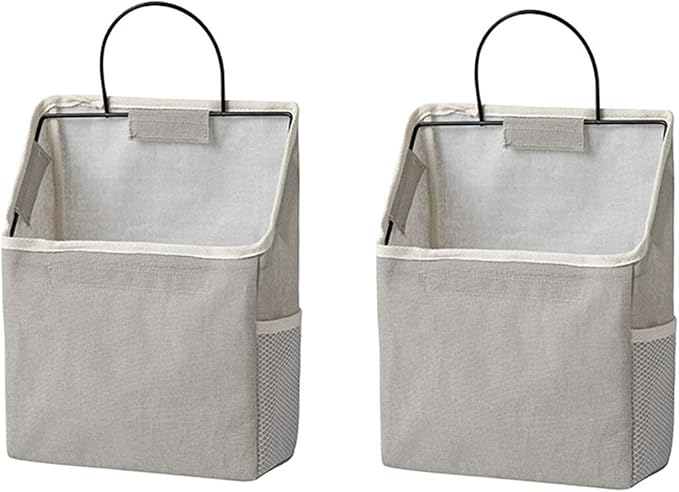 Wall-Hanging Storage Bags, Desktop Organizer Basket Cotton Linen Hanging