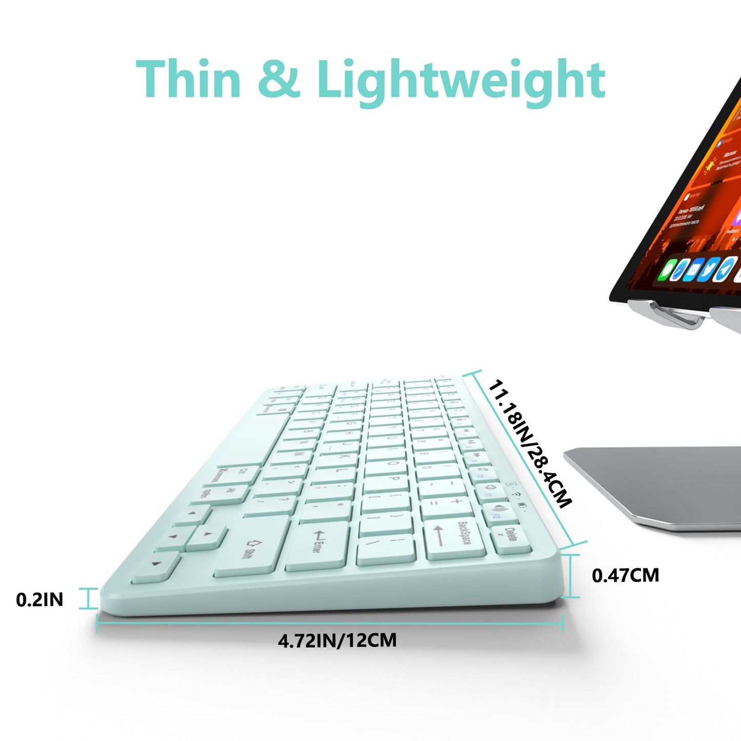 MMK Bluetooth Keyboard, Tablet Keyboard Compatible iPad 11th Generation,iPad 10th/9th/8th & Air 5th/4th, iPda Pro 13/12.9/11-Inch and Air 13/11-Inch Models and More Bluetooth-Enabled Devices-White