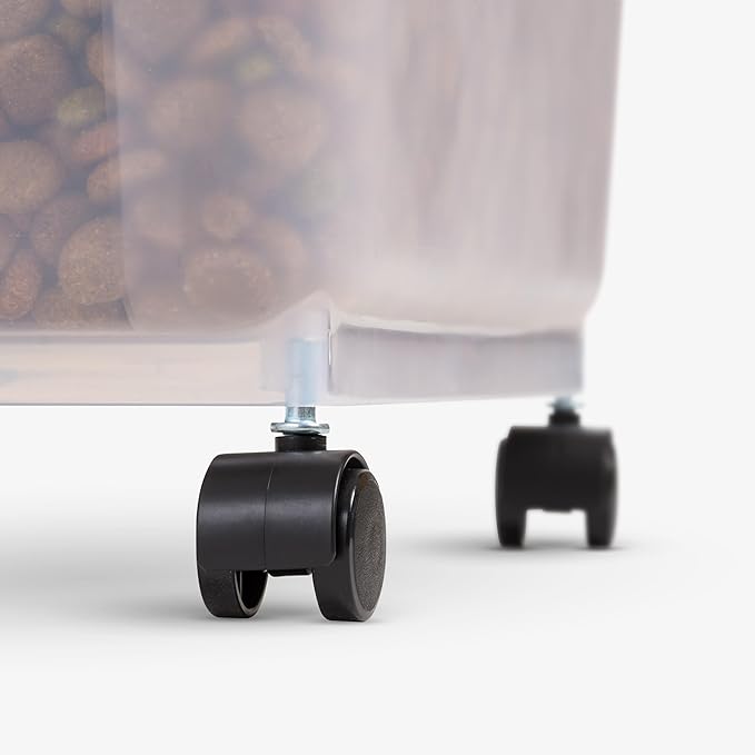 IRIS USA Dog Food Storage Container 58 lbs, Attachable Wheels, & Included Scoop