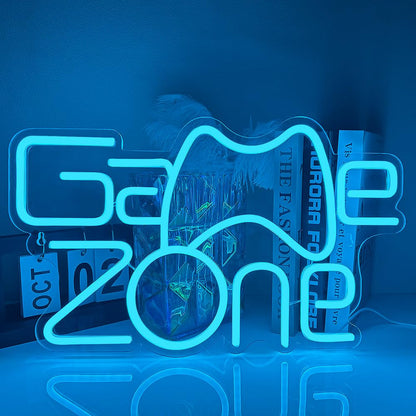 RuCvixkt Game Zone Neon Sign,Gamer Neon Light for Game Room Decor,Gaming Neon Light Signs Gift for Teen Boys Room Decor with USB Powered