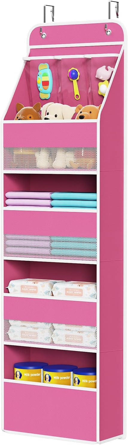 Univivi 5-Shelf Fabric Door Storage Over Door Hanging Organizer