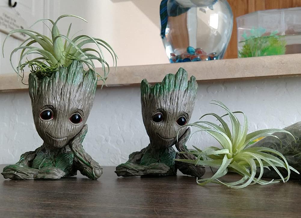Artificial Air Plants Faux Succulents Plants Unpotted Small Tillandsia Look Real in Flocked Green Premium Crafting DIY Floral Decor for Home Garden Office Party, 3 pcs