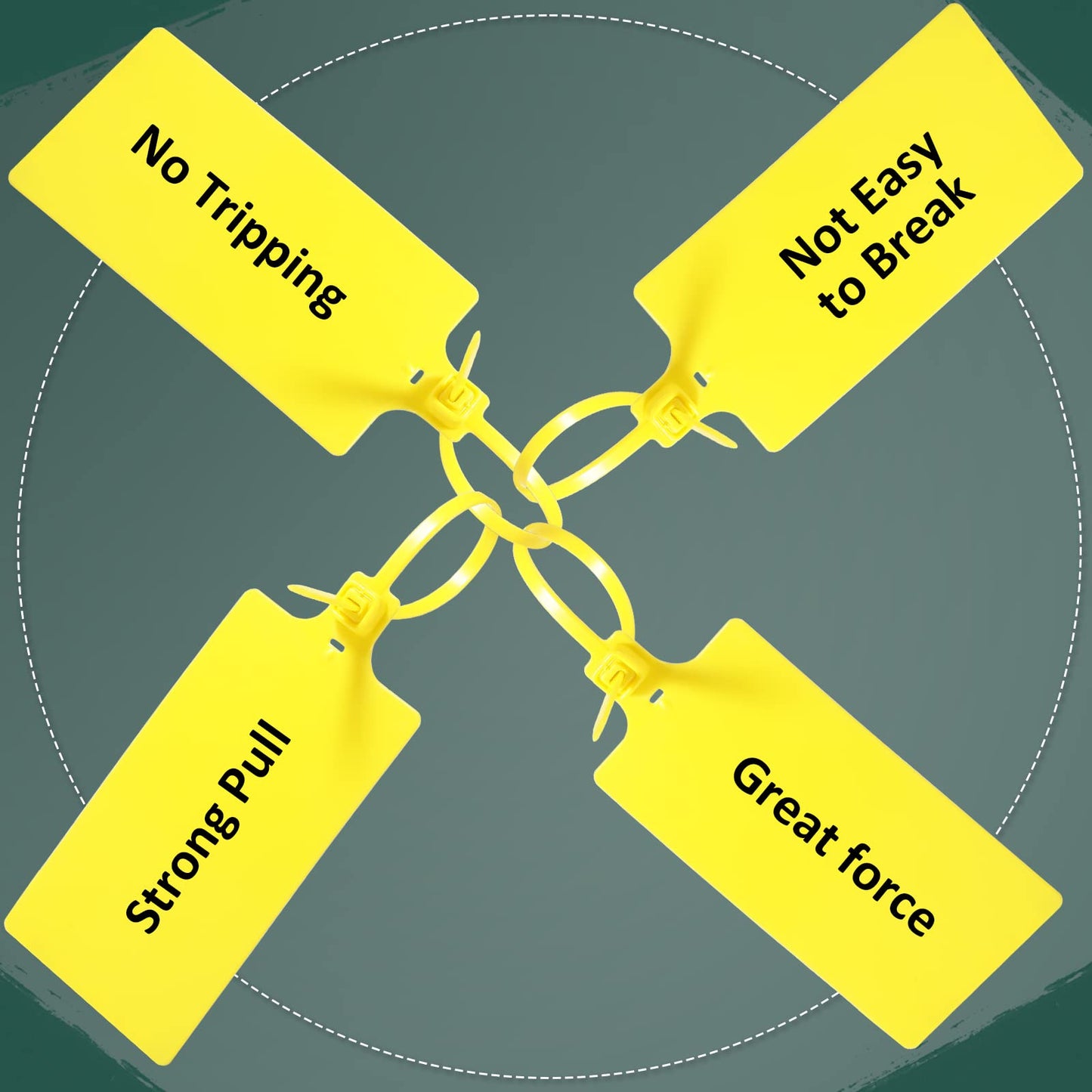 Youyole 200 Pieces Plastic Tags Waterproof Plastic Seal Shipping Tags Logistics Use Big Sign Tie Large Label Tie 250 mm Total Length (Yellow, 2.28 x 3.94 Inches)