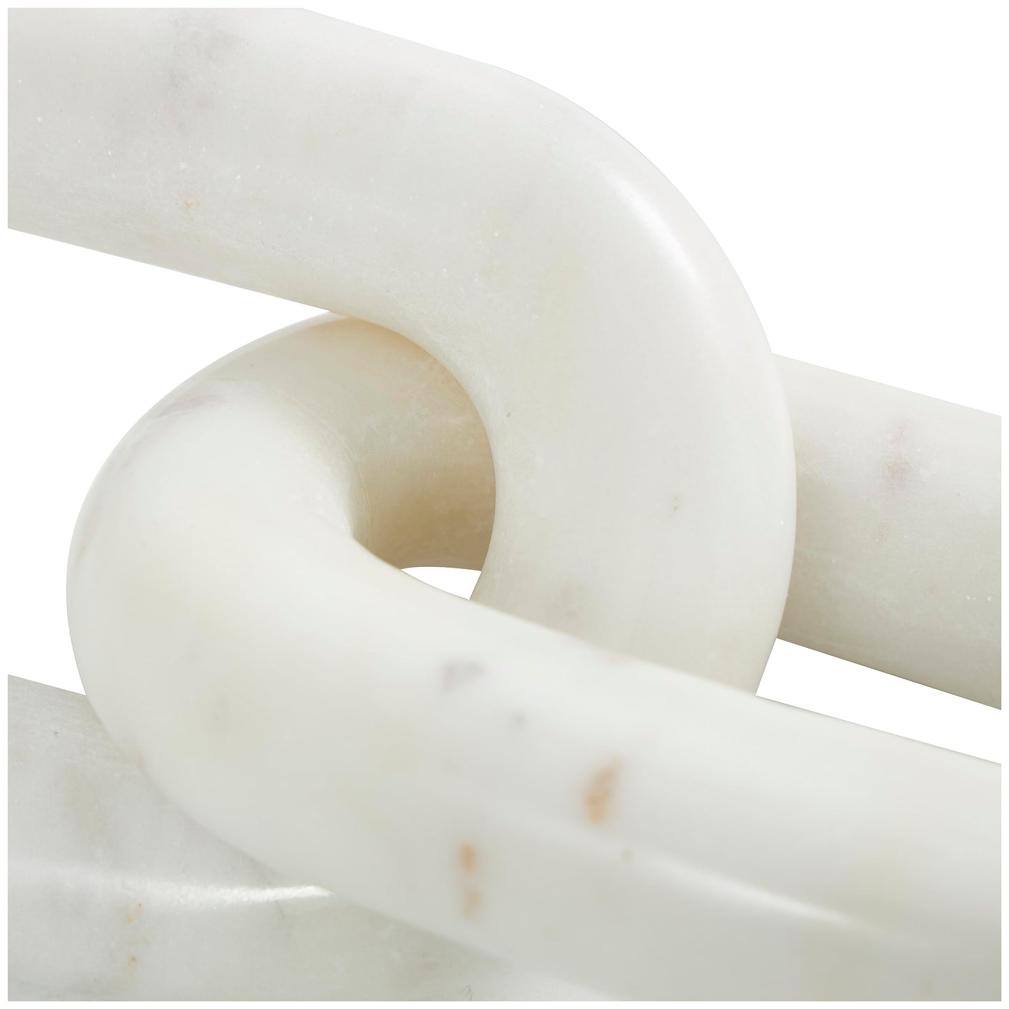 Deco 79 Marble Chain Handmade Decorative Sculpture Geometric 2 Link Home Decor Statue, Accent Figurine 9" x 4" x 2", White
