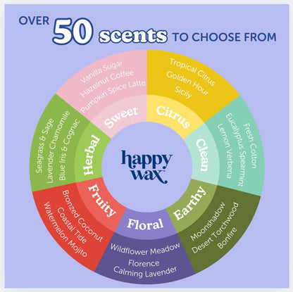 Happy Wax Winter Outdoors Mix Scented Natural, Non Toxic Soy Wax Melts; 6 Total Oz. of Holiday Scented Wax Melts, Collection Includes Flannel & Cashmere, Pine Forest and Winterberry
