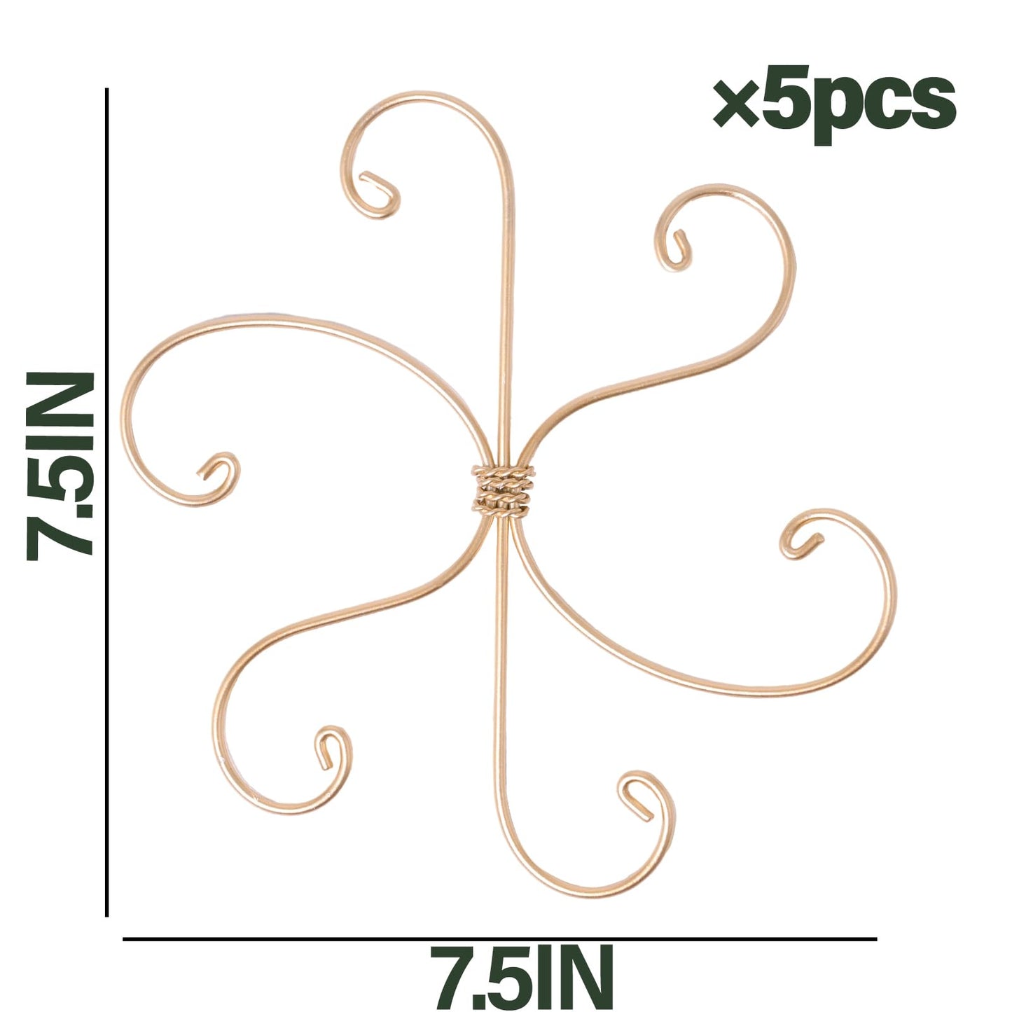 GOOOXIM 5PCS 7.5 Inch Monstera Plant Stem Support Hook - Premium Metal Structure for Indoor Plants, Durable and Elegant Stem Holder with Soft Touch Clips for Stable Growth