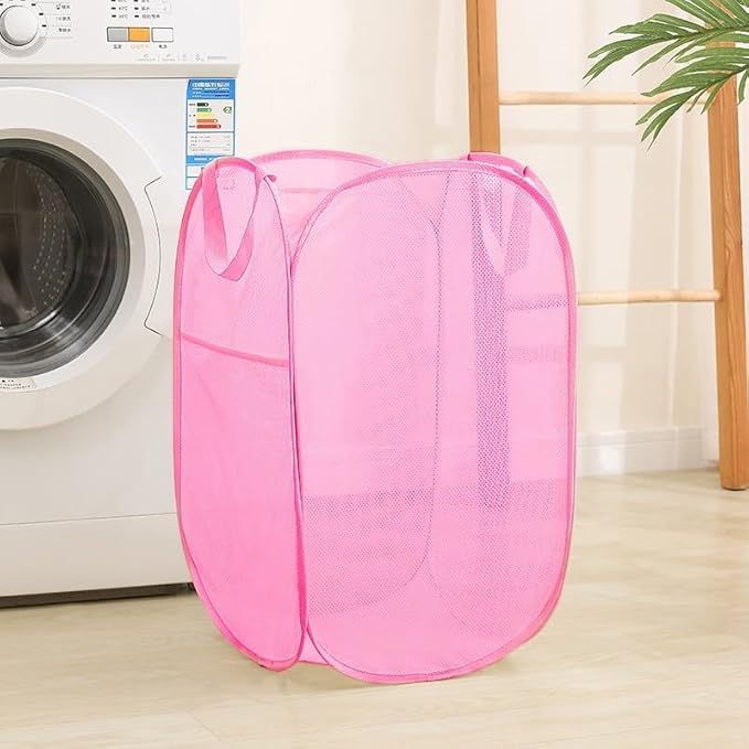 Pop Up Laundry Hamper Reinforced Collapsible Laundry Basket Foldable Clothes