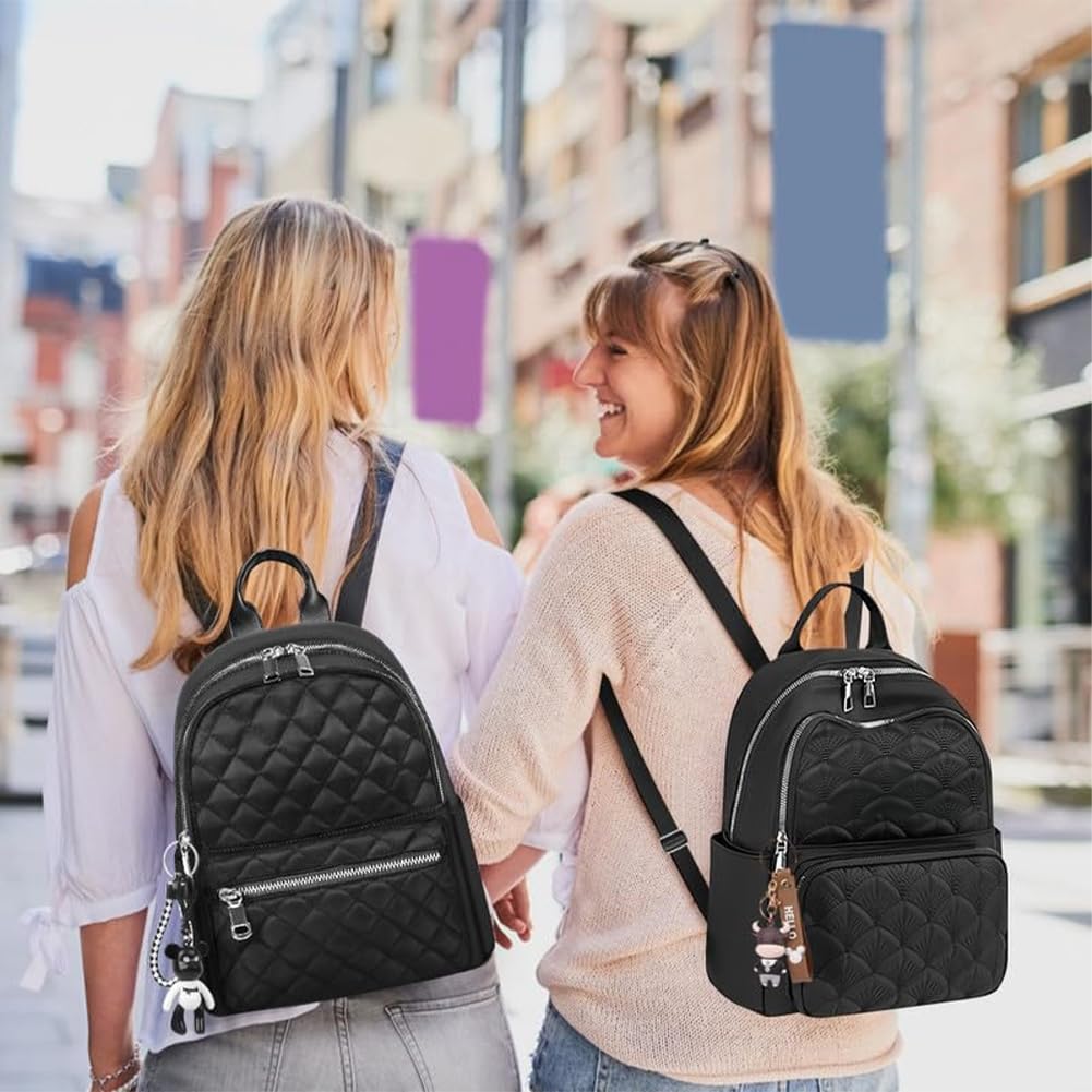 Aucuu Backpack Womens, Fashion Ladies Backpack, Lightweight Nylon Casual Rucksack, Small Daypack School Bag, Anti-Theft Travel Back-pack for Women & Girls（30 * 28 * 12cm）