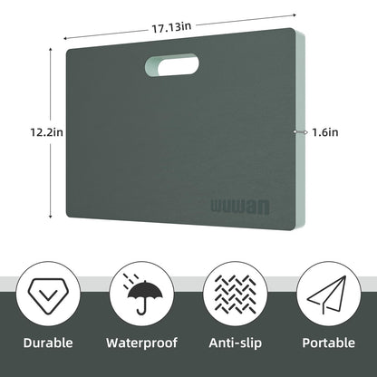 WUWAN Yoga kneeling mat, 1.5inch Thick,Knee Push-ups, Plank Support & Yoga Elbows/Knees Mat Provides Cushion for Kneeling & Elbows (Green with leather front)