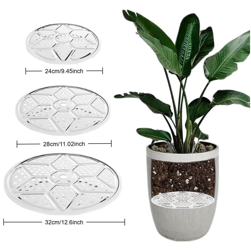 Neuqiho 3-Size Stainless Steel Planter Inserts 6-Pack, Plant Risers for Pots with Drainage Holes, Save Soil Lightweight Filler for Large Outdoor and Indoor Planters