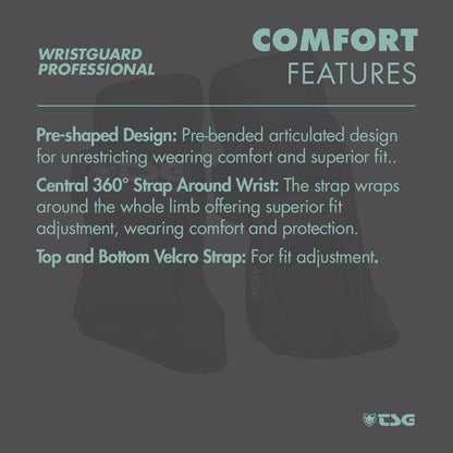 TSG Professional Wristguard, Ergonomic Splint, Palm, Wrist Support, Hardshell, Snowboarding, Skiing, Downhill, Skateboarding, Swiss Design