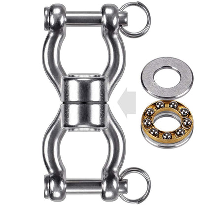 SELEWARE Silent Bearing Swing Swivel, 360° Rotational Device Hanging Accessory with Removeable Buckle for Tree Swing, Hammock Chair, Climbing Rope, Yoga, Kids Swing Swivel 1201LB Capacity