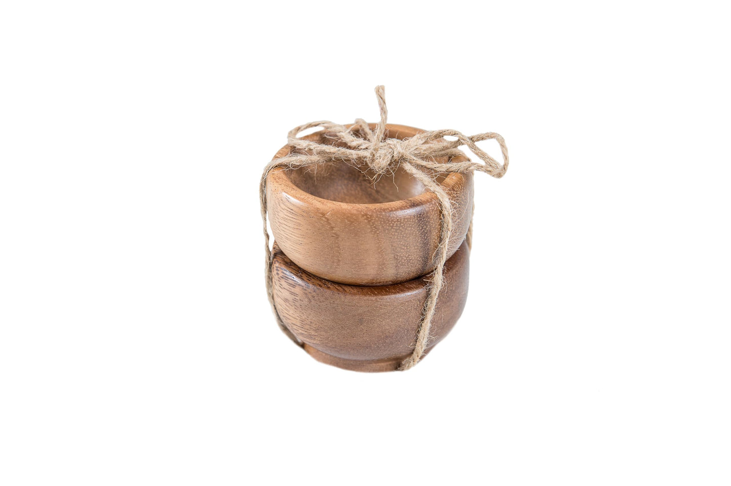 Lipper International Acacia Wood Round Pinch Bowls for Salts and Spices or Serving Small Snacks, 2 1/2" Diameter x 1 1/2" Tall, Set of 2
