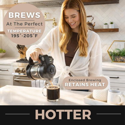 VINCI Micro Café Smallest Single-Serve Coffee Brewer | Compatible with Keurig K-Cups, K-Pods | Glass Carafe | Enclosed Brewing for Hotter Coffee | Large Capacity Reusable Filter Cup Included (Red)