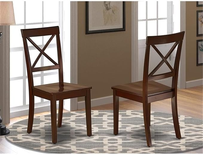 East West Furniture BOC-MAH-W Boston Dining Chairs