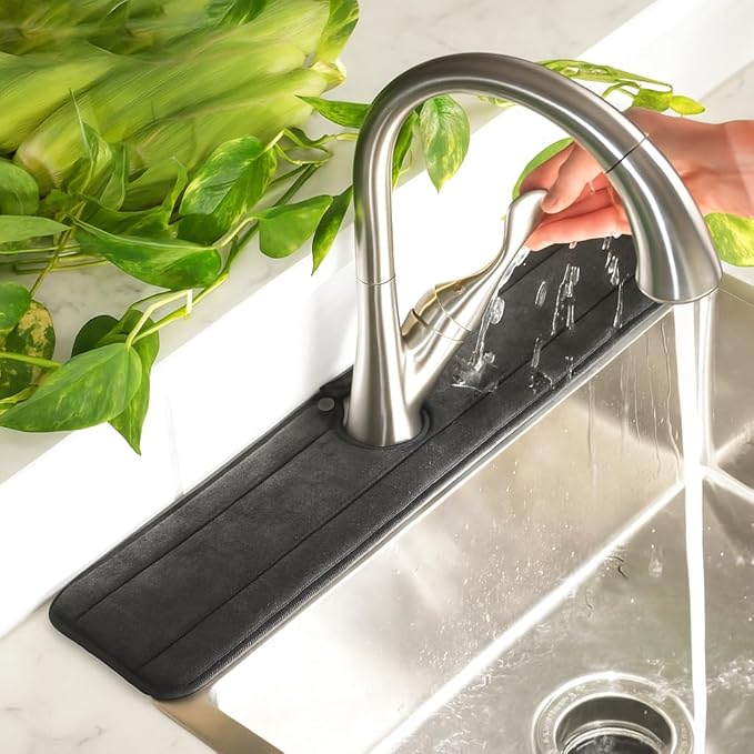 Ternal Original SINKMAT 24in XL Faucet Splash Guard Extra Long Microfiber Sink