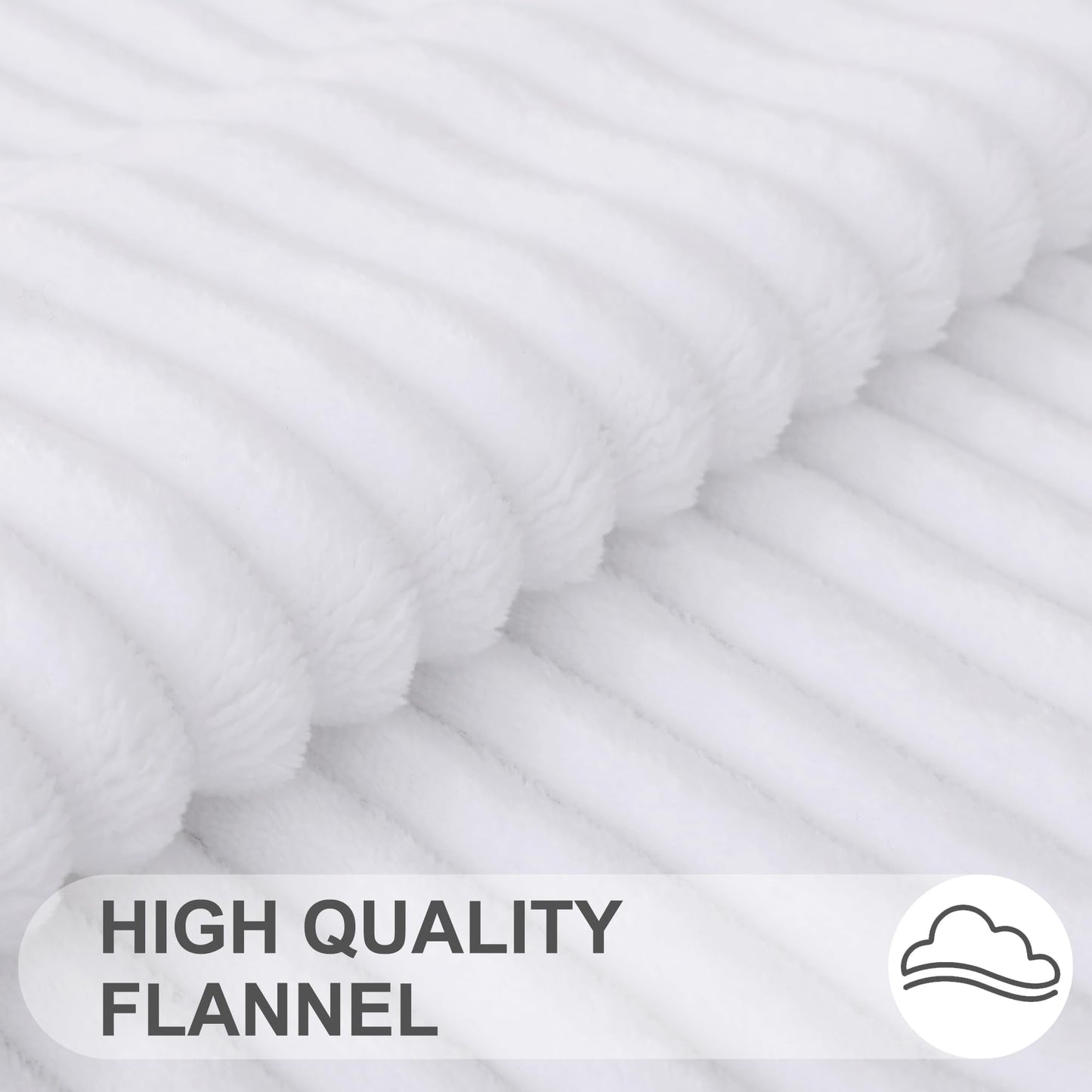 Simmore Decorative Throw Pillow Covers 18x18 Set of 2, Soft Natural Plush Flannel Double-Sided Fluffy Couch Pillow Covers for Sofa Living Room, White