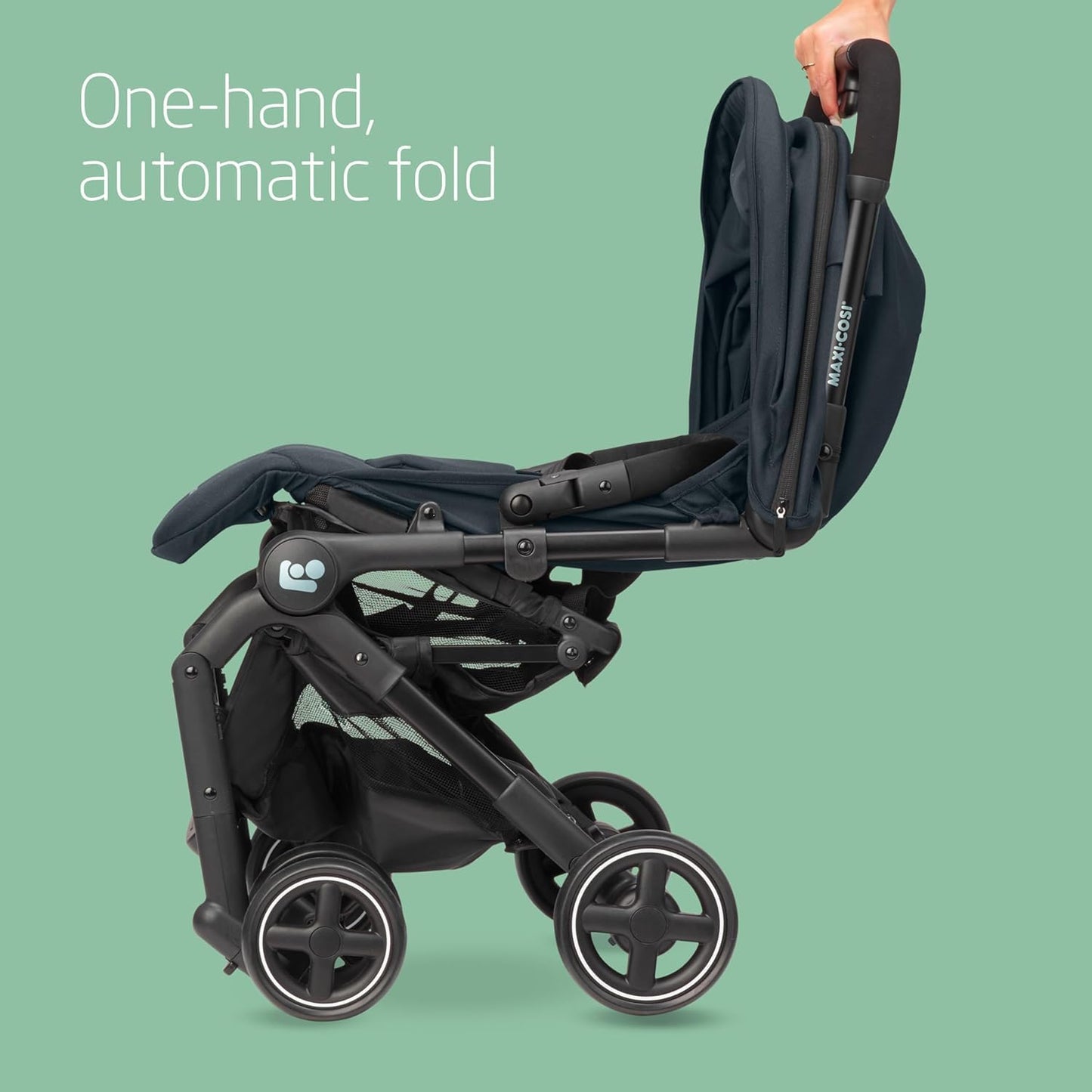 Maxi-Cosi Lara2 Pushchair, 0-4 Years, 0-22 kg, Baby Stroller, Lightweight & Compact Stroller, 3 Recline Positions, Lie-Flat position, Automatic Fold, Shoulder Strap, Rain Cover, Essential Graphite