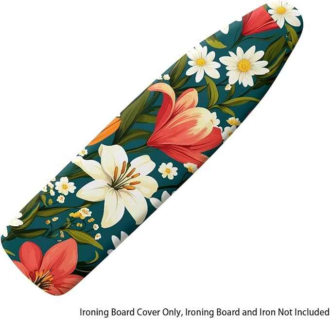 Narcissus Cover for Ironing Board 15x54 Inch Standard Size Flower Print Iron