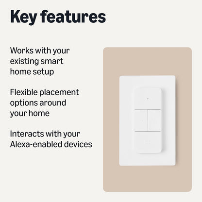 Amazon Basics Smart Dimmer Switch and Remote for Music and Routines, Compatible Echo Devices Required, Works with Alexa Only