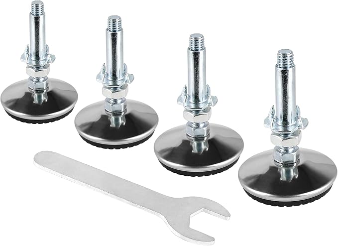 4 Set M8 Leveling Feet with 4-Pronged T Nut, Adjustable Leg Levelers Heavy Duty