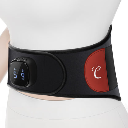 Comfytemp Cordless Portable Heating Pad with Massager for Lower Back Pain Relief, 9 Heat 5 Vibration 3 Intensity, FSA Eligible HSA Rechargeable Wireless Heated Waist Belt APP Control Gifts for Mom Dad