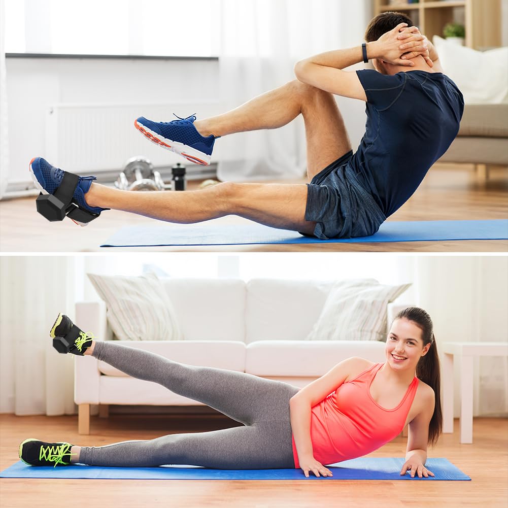 Yonderfume 2 PCS Dumbbell Foot Attachment, Extension Monkey Foot Dumbbell Attachment Straps, Foots Weight, Tibialis Trainer, Ankle Straps for Fitness Training, Leg Extensions