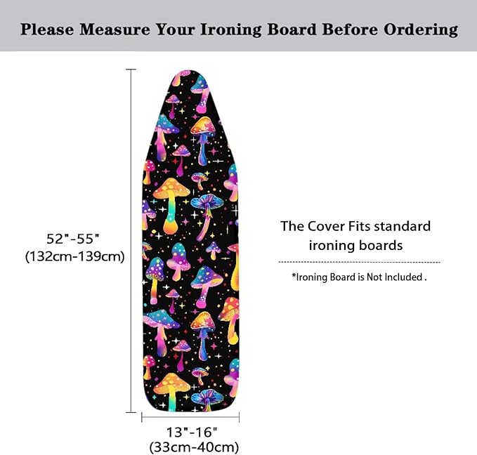Colorful Mushroom Ironing Board Cover Universal Ironing Protector and Pad Fits
