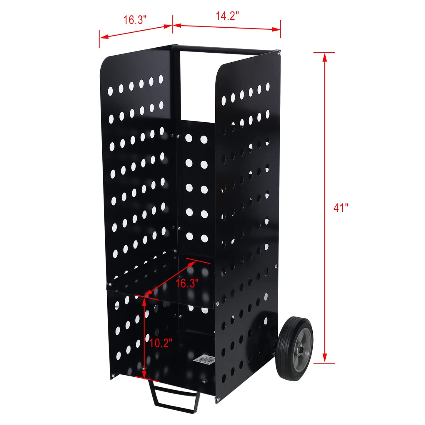 Metal Firewood Cart with Rolling Whee,l Heavy Duty 200lbs Load Capacity Outdoor Rolling Cart Dolly Storage Holder, Rolling Wood Hauler for Firewood Indoor Outdoor Wood Rack Storage Mover Black