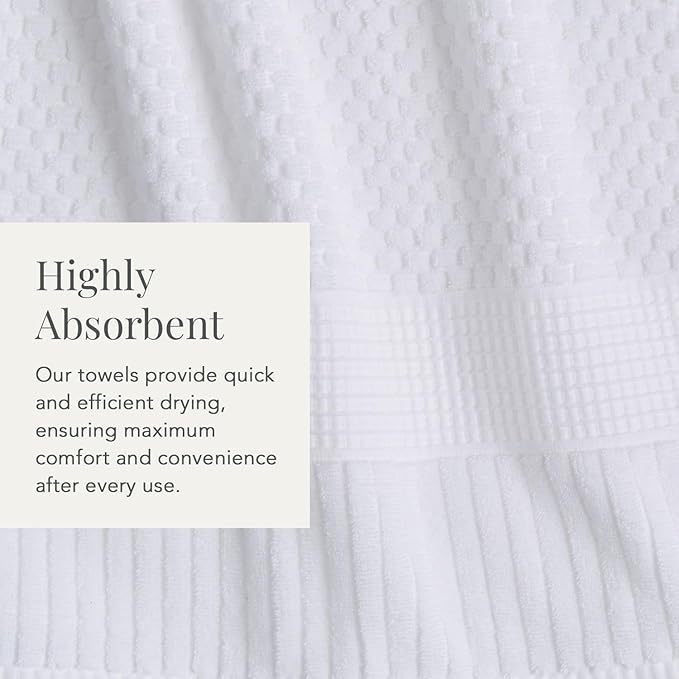 NY Loft 100% Cotton Hand Towel 6 Pack | Super Soft & Absorbent Quick-Dry Hand