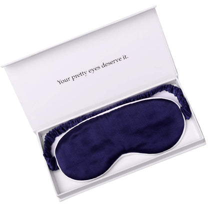 Silk Sleep Mask Light Blocking Luxury 100% Mulberry 19mm Silk Eye Mask Eye Cover Blindfold Ultra Soft Light & Comfy Anti Aging Skin Care with Travel Bag Gift Package