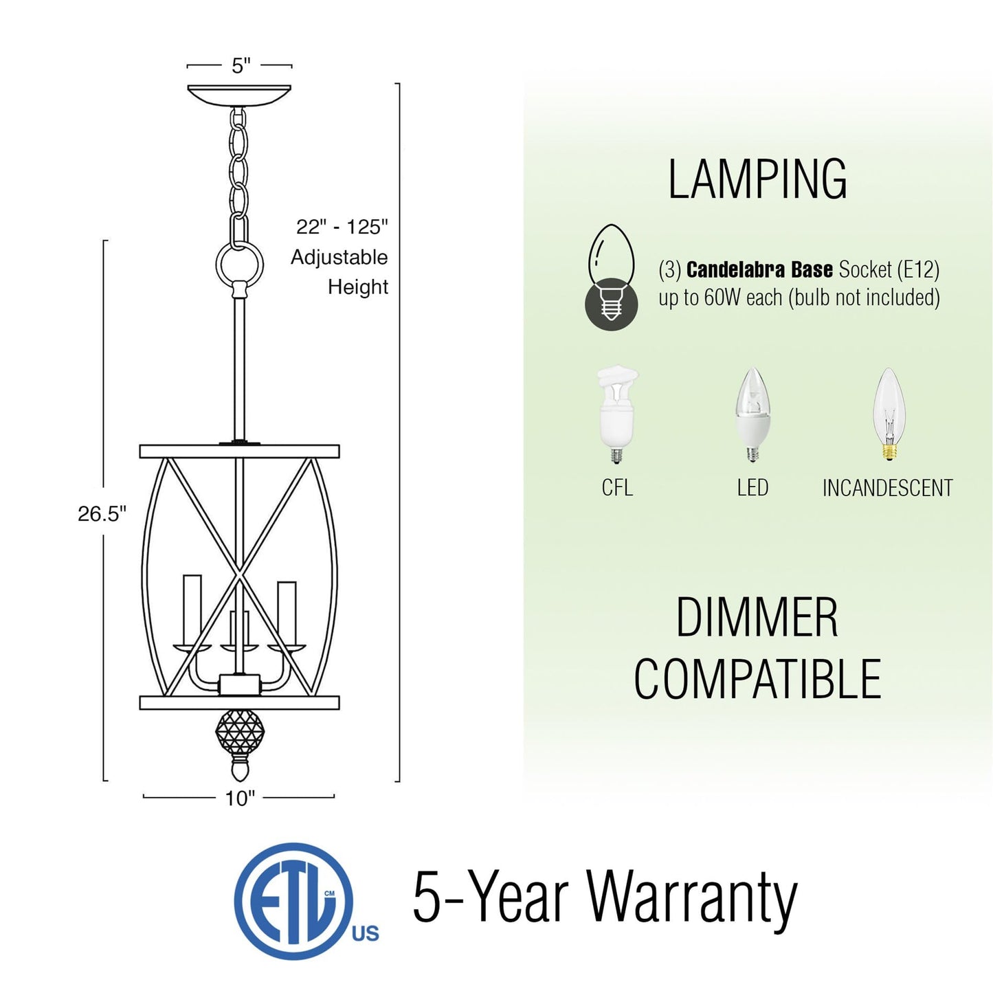 Kira Home Eleanor 27" Modern 3-Light Geometric Lantern Chandelier, Cylinder Trellis Cage Pendant Light with Crystal Finial, Brushed Nickel Finish
