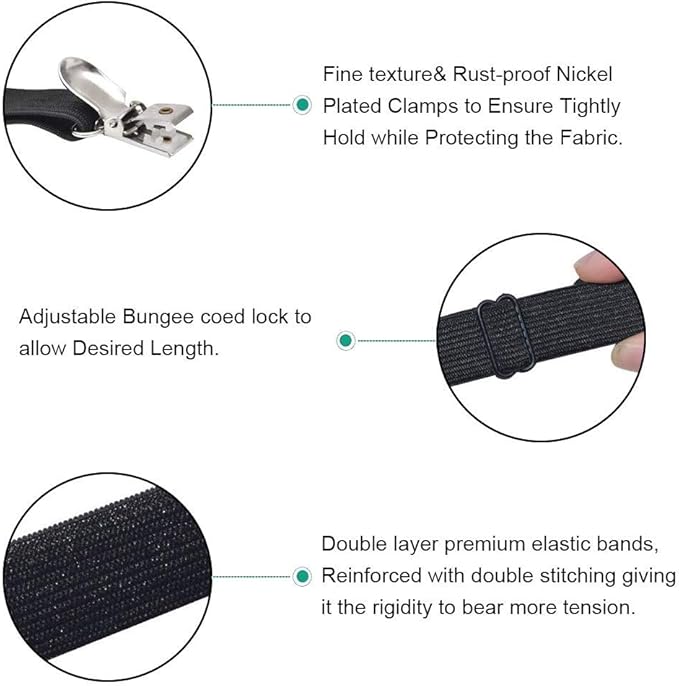 4Pcs Adjustable Bed Sheet Straps Clips, Elastic Mattress Sheet Fasteners Holder