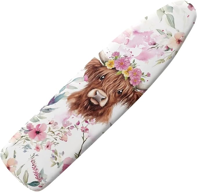 Sprowallow Cow Iron Ironing Board Cover 15x54 inch, Thick Padding, Fits Small