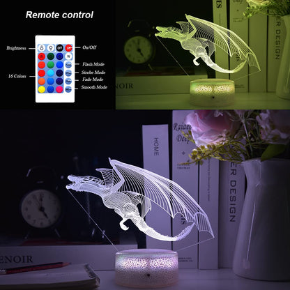 HYODREAM Dragon LED Lighting Kids Night Light,16 Colors with Remote Control Dragon Toy for Kids as a Birthday Gifts Christmas Gift for Boys and Girls