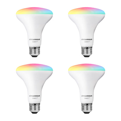 SYLVANIA Wifi LED Smart Light Bulb, 60W Equivalent Full Color and Tunable White A19, Dimmable, Compatible with Alexa and Google Home Only - 4 Pack (75674)
