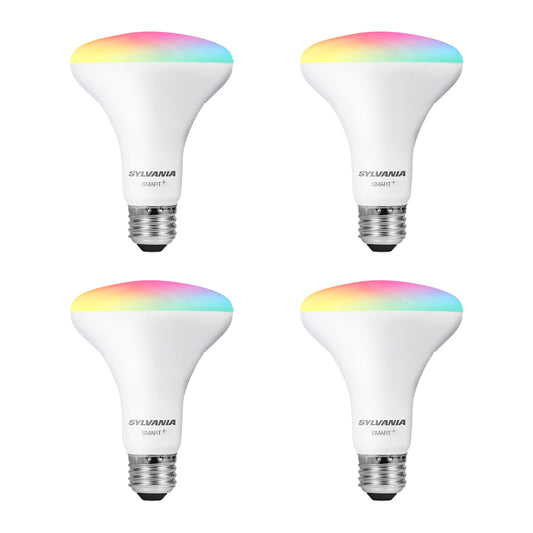 SYLVANIA Wifi LED Smart Light Bulb, 60W Equivalent Full Color and Tunable White A19, Dimmable, Compatible with Alexa and Google Home Only - 4 Pack (75674)
