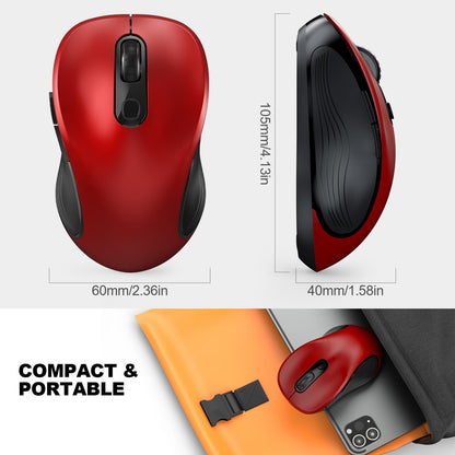 WisFox 2.4G Wireless Mouse for Laptop, Ergonomic Computer Mouse with USB Receiver and 3 Adjustable Levels, 6 Button Wireless Mice for Windows Mac PC Notebook (Grey)